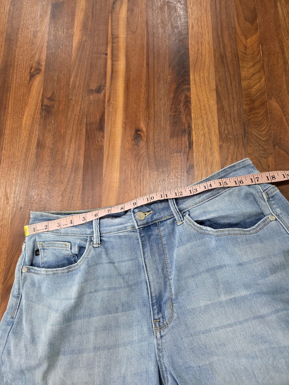 Judy Blue Light Destroy Straight Jean with Frayed Hem High Waist Size 14W - Picture 7 of 11